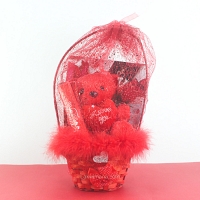 Cuddle Bear Valentine Basket